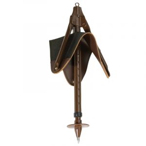 Si&egrave;ge De Battue Tr&eacute;pied R&eacute;glable Avec Assise Cuir Brun - Neuf