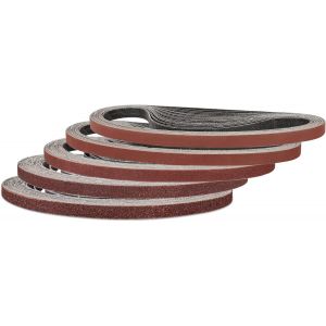 Lot de 25 bandes abrasives 9 x 533 mm,grain 60/80/120/240/400 pour ponceuse à bande,idéal pour le bois et la peinture - Neuf