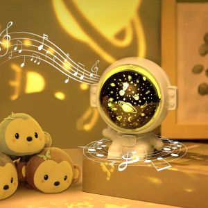 (Blanc) Projecteur Étoile Astronaute, Rotation À 360 Degrés, 8 Musiques, 3 Thèmes De Projection, 4 Modes D'éclairage Rechargeables, Veilleuse Usb Pour Enfants, Cadeau De Chambre - Neuf