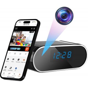 ChenQuanSarl-Caméra Espion Wifi, 5G/2,4G Mini Caméra Cachée Réveil Sans Fil 1080P, 120° Micro Camera De Surveillance A Distance Discrete Enregistreur Avec Vision Nocturne Détection De Mouvement Tuya - Neuf