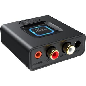 Ml201 Recepteur Bluetooth 5.1, Adaptateur Bluetooth Rca 3.5mm Jack Aux, Sbc Aac Recepteur Pour Accueil Système Stéréo, Mode Basse, Taille Mini, Batterie Intégrée - Neuf