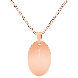 Kal-Collier D'alerte M&eacute;dicale Avec Gravure Gratuite Et Pendentif Ovale U2013 Bijou M&eacute;dical &Eacute;tanche Pour Diab&egrave;te, Hommes Et Femmes Ya4674 - Neuf