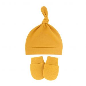 2 Pcs Baby Anti Scratching Gants Hat Set Coton Doux Comfy Baby No Scratch Mitt - Neuf