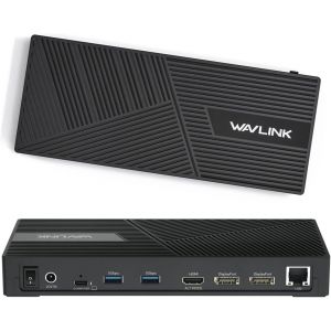 acdsgd-Dock USB C, Triple Display 4K Station d'accueil USB C for Mac/M1/M2 Windows, Single 5K Docking Station with 2 DP, HDMI, 100W PD, Gigabit Ethernet, 5 USB Ports, Mic/Audio, for Dell HP Lenovo - Neuf