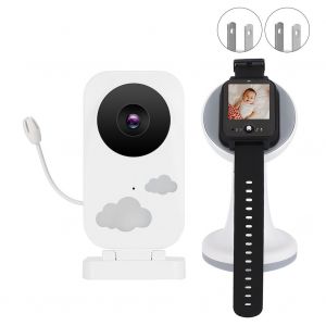 Moniteur Video Sans Fil Pour Bebe De 1,5 Po, Style Montre Intelligente, Vision Nocturne, Interphone, Camera De Securite, Prise 100-240 V Us - Neuf