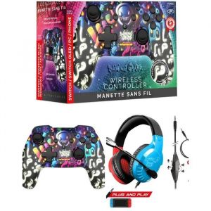 Casque PC Gaming PRO-H3 ¿ Manette SWICH 2 RGB Sans fil BLUETOOTH Noir Shining Graff ¿ Peinture Phosphorescente - Neuf