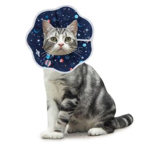 Morsure Protection Ajustable Collier De R&eacute;cup&eacute;ration Comfy Cone Pour Chat Et Chiots,Bleu (M) - Neuf