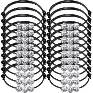 Kal-20pi&egrave;ces Bracelets &Agrave; Breloques Avec Perles De Football Baseball Basket-Ball Bracelet Ajustable Pour Enfants Gar&ccedil;ons Hommes, F&ecirc;te Du Sport, Bracelets D'inspiration - Neuf