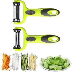 Tianyi-Éplucheur À Légumes Et Fruits 3 En 1, Épluche-Légumes Multifonction 3 En 1, 2 Pièces Éplucheur De Légumes, Éplucheur De Carottes, Éplucheur De Pomme De Terre, Éplucheur Multifonction 3 En 1 - Neuf