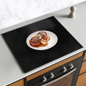 AYUHR-60x52cm Silicone Tapis Induction Cooktop Tapis de Protection Plaque Cuisson Induction Tapis de Cuisson à Induction en Silicone (Magnétique) résistant à la chaleur Anti Rayures Non Slip Noir - Neuf