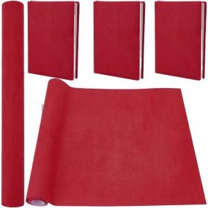 51 X 11.8 Pouce Lin Livre Tissu Pour Reliure Tissu Surface Papier Soutenu Couverture De Livres Album Scrapbooking Archives Bricolage Couvrant Protecteur Toile De Reliure Fournitures Rouge - Neuf