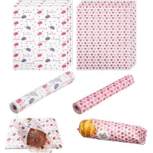100 feuilles de feuilles de papier de charcuterie,papier à pain,papier à hamburger,sacs ingraissables,papier sulfurisé écologique,imperméable et sans huile,wax pape - Neuf
