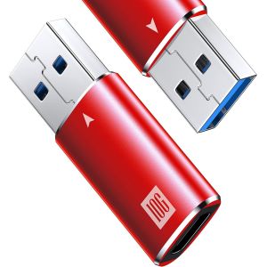 TRAHOO-2 Pack Adaptateur USB C Femelle vers USB M&acirc;le 10Gbps SuperSpeed Data Sync pour iPhone 15 Plus Pro Max, &Eacute;couteur Type-C, Ordinateur Portable, Chargeur, Lien de Qu&ecirc;te - Neuf