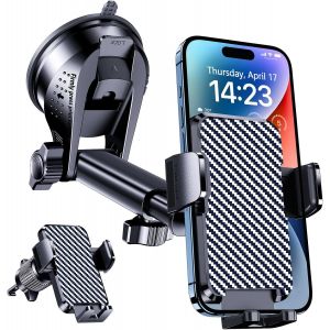 Support Voiture Universel 3 en 1 [Ventouse Extra-Forte] - Montage sur Pare-Brise, Tableau de Bord, A&eacute;rateur, Portable Ventouse pour Une Adh&eacute;sion Parfaite(iPhone, Android, Smartphones) - Neuf