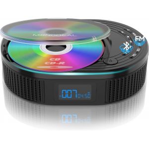 2025 Lecteur CD avec Radio FM,Lecteur CD Portable Bluetooth 2 en 1, Lecteur CD Rechargeable avec T&eacute;l&eacute;commande, Prise en Charge AUX/USB - Neuf