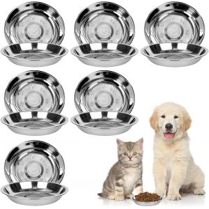 Kalanka-Lot De 6 Gamelles Pour Chat - Plates - 304 - Mat&eacute;riau : 304 - Pliable - Pour Nourriture - Convient Pour Les Chats Et Les Petits Chiens - Neuf