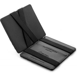 Flap Boy Slim Vegan Magic Wallet Sans Compartiment &Agrave; Monnaie Protection Rfid Int&eacute;gr&eacute;e (Noir) - Neuf