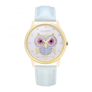 Gaiety &Agrave; La Mode Femmes Dame Montre Pu Sangle Mignon Hibou Cadran Quartz Montre-Bracelet (Bleu Ciel) - Neuf