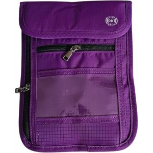 nzqaf-- Pochette Tour de Cou De Voyage Imperméable anti RFID Femme Homme, enfant -Téléphone, Passeport carte d`identité biométrique, Carte bancaire: bloque les ondes RFID à 13,56 Mhz - Neuf