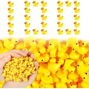 KALANKA-100 Pieces Mini Canards en Résine Polyvalent Set, Petits Forme et Vive Réaliste Little Duck Ornements pour Bricolage, Miniatures Figurines de Canard pour Maisons de Poupées (Jaune) (Jaune) - Neuf