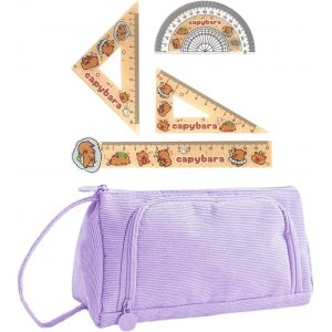 KAL-1 Morceau De Crayon En Velours Violet, 1 Souverain Set, Sac De Rangement Simple, Souverain De Dessin Anim&eacute; Mignon, Fournitures Scolaires. - Neuf