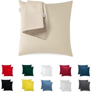 Cauc-Taie D'oreiller 60x60 Microfibre Premium Lot De 2 Housse Coussin Pour Coussins Canap&eacute;/Lit Tissu Super Doux Resistant Et Lavable Hypoallerg&eacute;nique Anti-Acariens Avec Fermeture &Eacute;clair Invisible - Neuf