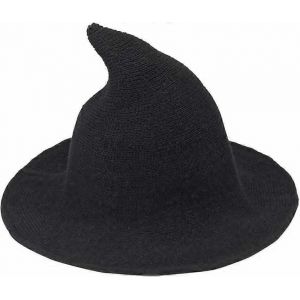 Chapeaux De Sorcière Noire Pour Femmes Bonnet De Sorcier En Laine Moderne En Tricot Pour Costume De Fête D'halloween - Neuf
