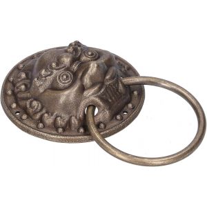 Chenquansarl-Heurtoirs De Porte Antiques Tête De Lion Tirette De Porte En Laiton Poignée De Porte Rétro Décoration De La Maison L'installation Est Simple Heurtoir De Porte Extérieur Porte En Laiton P - Neuf