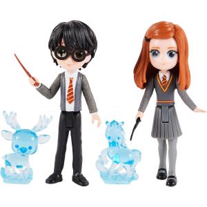 SANSH-HARRY POTTER - MULTIPACK PATRONUS HARRY & GINNY MAGICAL MINIS WIZARDING WORLD - Coffret 2 Figurines Articulées 8 cm À Collectionner Et 2 Figurines Animaux Patronus - 6063830 - Jouet Enfant 5 an - Neuf