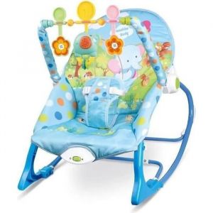 Transat Bébé Électrique Vibrant Et Musical Avec 3 Jouets Pour 0 À 3 Ans Bébé, Bleu - Neuf