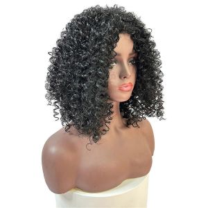 Wind Flying African Curly Wig 12 Pouces Court Boucles De Cheveux Bouclés Noir - Neuf