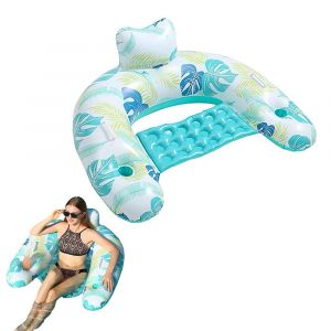 Fauteuil gonflable flottant avec porte-gobelets et poign&eacute;es pour la plage et la piscine - Neuf