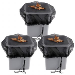 Lot De 3 Housses De Protection Avec Cordon Pour Baril De Pluie (100 Cm). Anti-Moustiques Et Salete. - Neuf