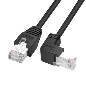 ERYI-Rj45 90 Degrés Câble Ethernet Cat6 Rj45 Mâle À Angle Droit Cordon De Raccordement Réseau Choisissez Parmi Plusieurs Longueurs D'Angle (Angle Descendant, 0,5M/1,6Ft) - Neuf