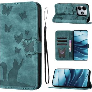 KAL-Housse Protection Pour Xiaomi Redmi Note 14 5G Pouces Mat&eacute;riau En Cuir Pu Coque Redmi Note 14 5G Avec Fentes Pour Cartes Housse Redmi Note 14 5G Vert - Neuf