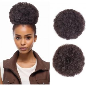 Kalanka-Afro Puff Cordon De Serrage Pour Queue De Cheval Synth&eacute;tique Court Boucl&eacute;s Pour Femmes (X-L,2#) - Neuf