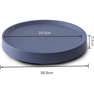 KALANKA-Lot de 2 chariots ronds en métal avec roulettes de 27 cm pour intérieur et extérieur, outils de jardin (diamètre extérieur : 28,5 cm, gris) - Neuf