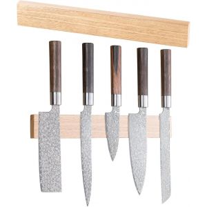 Jexnovashop-Barre &Agrave; Couteaux Magn&eacute;tique 36 Cm En Bois D'h&eacute;v&eacute;a - Neuf
