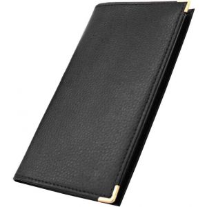 KALANKA-- Porte chéquier - Etui Porte chéquier - Porte Carte crédit - pièce d'identité - Billet - en Cuir Tout en Un léger et Compact (C07 Noir) - Neuf