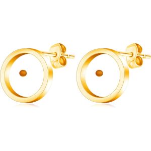 Kal-Ya4792 Boucles D'oreilles À Tige Rondes En Forme De C?ur Et De Graines De Moutarde En Acier Inoxydable Hypoallergénique Pour Femme - Neuf