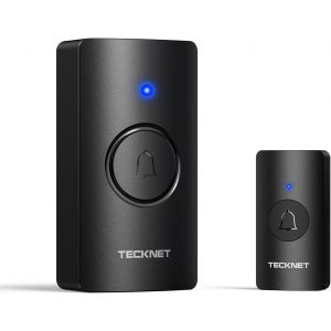 JEXNOVASHOP-Sonnette sans Fil &agrave; Pile, 400M Sonnette sans Fil Exterieur &Eacute;tanche, IP44 &Eacute;tanche Carillon Electronique, Carillon Electronique Kit pour Maison, 60 M&eacute;lodies, 5 Niveaux Volumes - Neuf