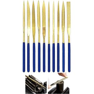 10pcs Mini Enduit Diamant Bois R&acirc;pe Aiguille Lime Set M&eacute;tal Verre Pierre Aiguilles Titane Diamant Aiguille - Neuf