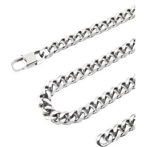 Trahoo-Chaine Homme Acier Inoxydable Argent Couleur 3/6/9/12mm Collier Femme Fine/Grosse Maille Cubaine Chaîne Enfants Garçon Ado 316l Ras Du Cou Longeur 45/50/55/60/65/70/75 Cm - Neuf