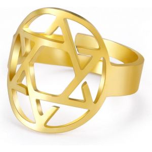 Kahfl-Bague Étoile De David En Acier Inoxydable,Ajustable,Vintage,Amulette Juive Magen,Bijoux Pour Femmes - Neuf