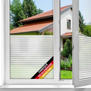 film fen&ecirc;tre anti regard autocollant Store v&eacute;nitien 45 cm x 2 m - opaque adh&eacute;sif et d&eacute;coratif brise-vue cache occultant pour vitre, vitrage, douche - Neuf