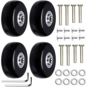 4 Pi&egrave;ces Valise Roues De Rechange Valise Roues De Rechange Universelle Roue De Bagages, Les Essieux Et Les Roulettes De R&eacute;paration Des Roulettes De Rechange Pour Les Bagages Valise (45 Mm X 18 Mm) - Neuf