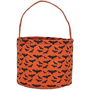 Halloween Trick or Treat Sac - Enfants Bonbons Seau Fourre-tout - Noir de la chauve-souris sur Orange Panier - Neuf