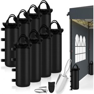 Ulteronixshop-Sac De Lestage Pour Tonnelle Poids Pour Tonnelle Lot De 8 Sac Lestage Epaissir Avec Pelle Pliante - 80kg Oxford 800d Pour Pied De Tonnelle,Pour Auvent,Tente,Lestage Tonnelle (8 Pi&egrave;ces) - Neuf