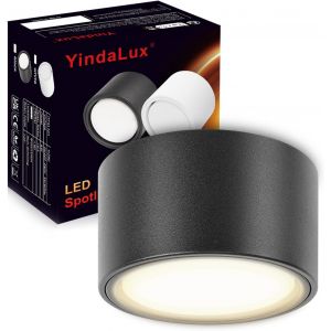 Eryi-Lot De 1 Led Spot En Saillie Noir 220-240v Ø95x55mm Plafonnier Incluse Ampoule Gx53 6w Blanc Neutre 4000k 660lm Plafonnier Spot Led Luminaire Apparent Avec Spot À Grande Surface Lumineuse - Neuf