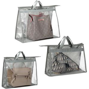 Sjzg-3 Pièces Sac À Poussière Organisateur, Sac De Rangement Transparent En Pvc, Sac Rangement Transparent Sac Main, Poussière Sac De Rangement, Pour Ranger Sacs, Vêtements, Respirant À L'humidité, G - Neuf